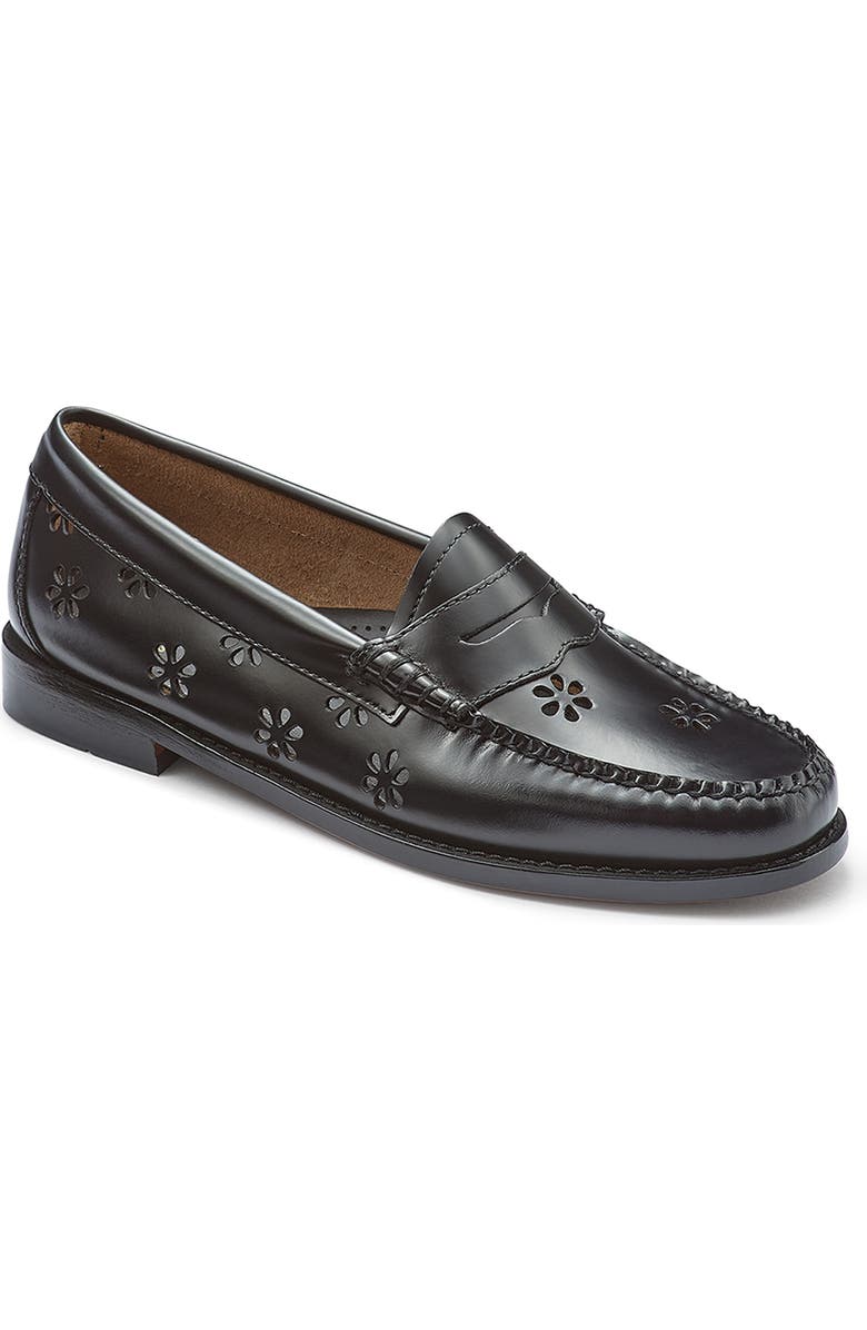 G.H.BASS Whitney Flower Cutout Leather Penny Loafer, Main, color,