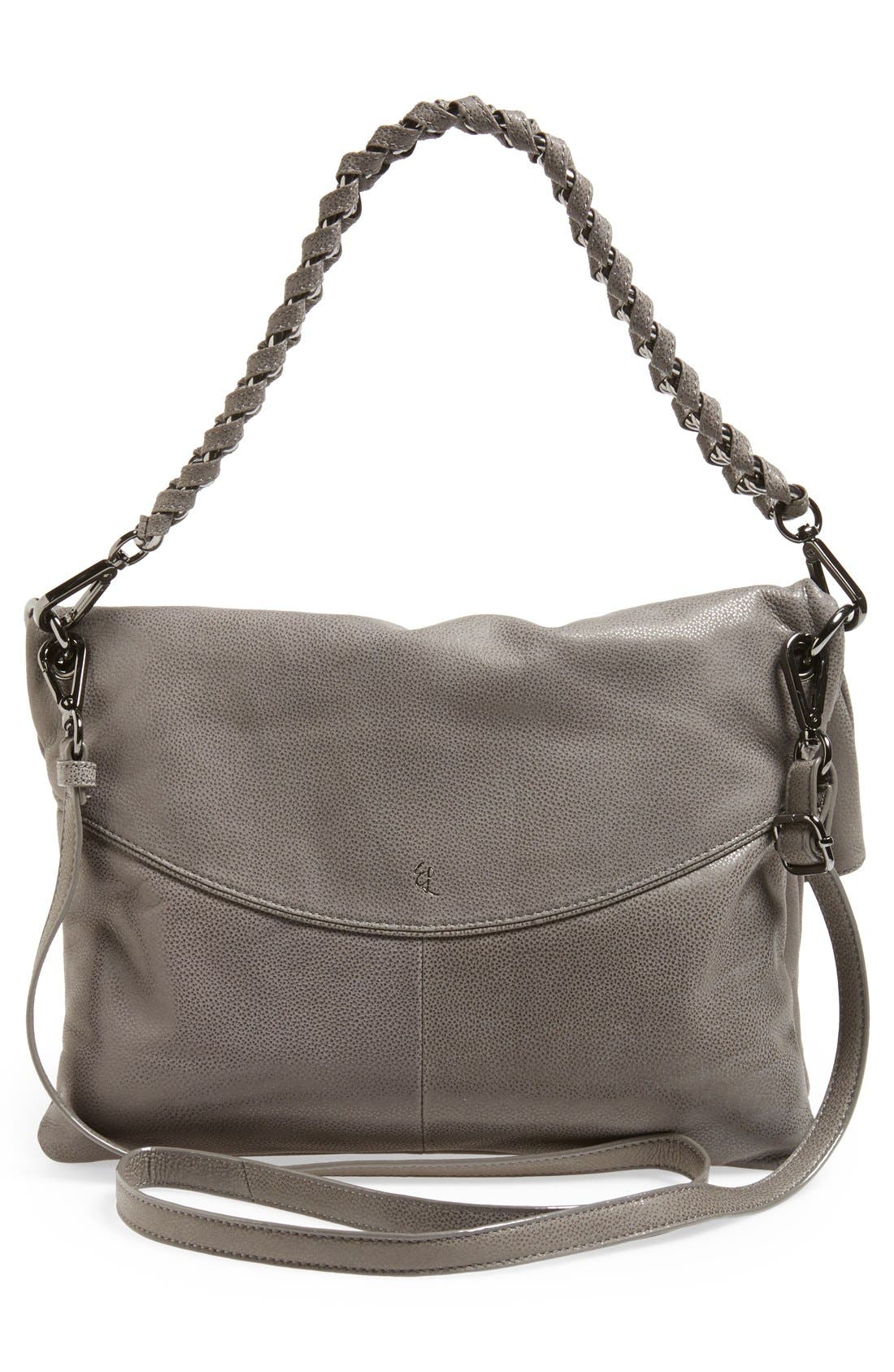 'Iara' 4-in-1 Leather Foldover Tote, Alternate, color, SMOKE