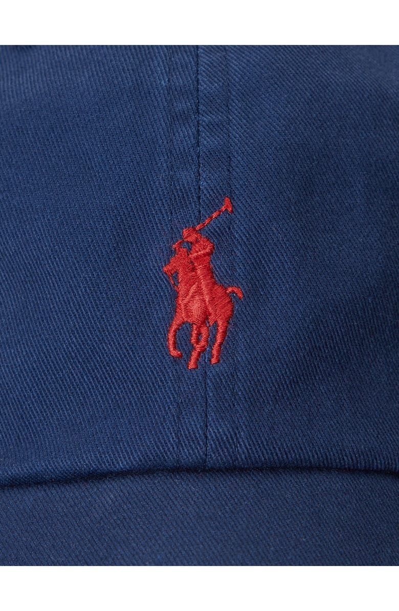 Polo Ralph Lauren Classic Sport Cotton Twill Baseball Cap, Alternate, color, Newport Navy/ Red