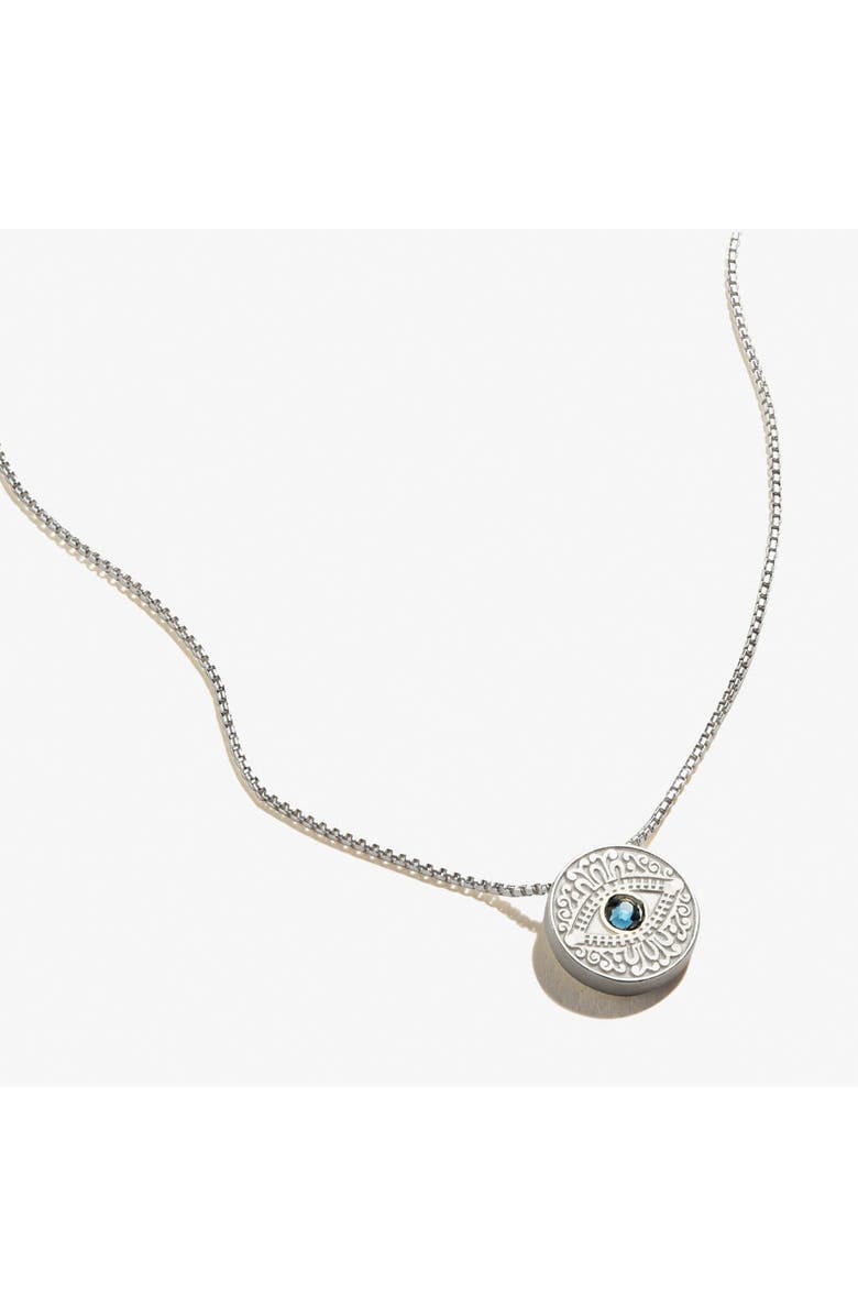 Alex and Ani Evil Eye Crystal  Necklace, Main, color, Silver