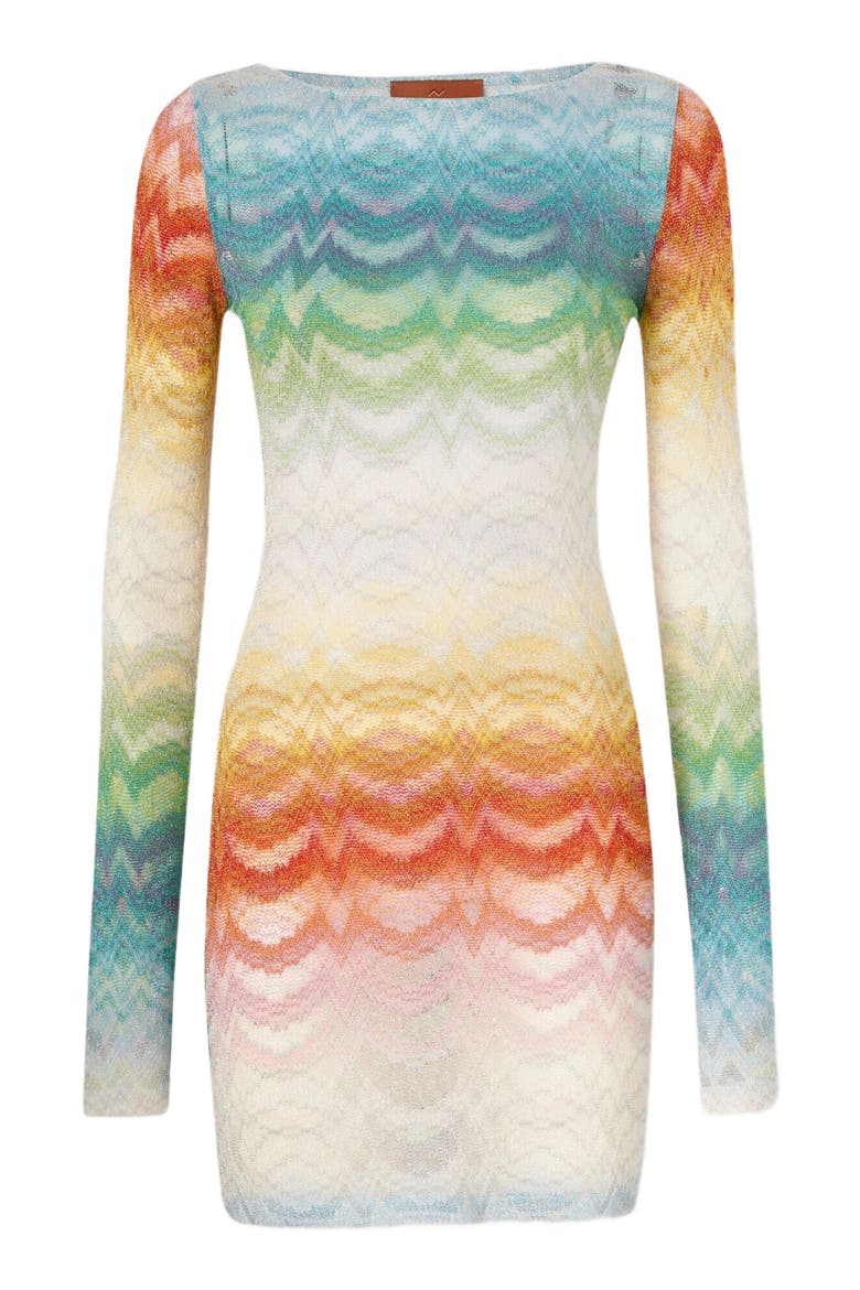 Mini Dress In Shaded Viscose Lamé, Alternate, color, Multicoloured