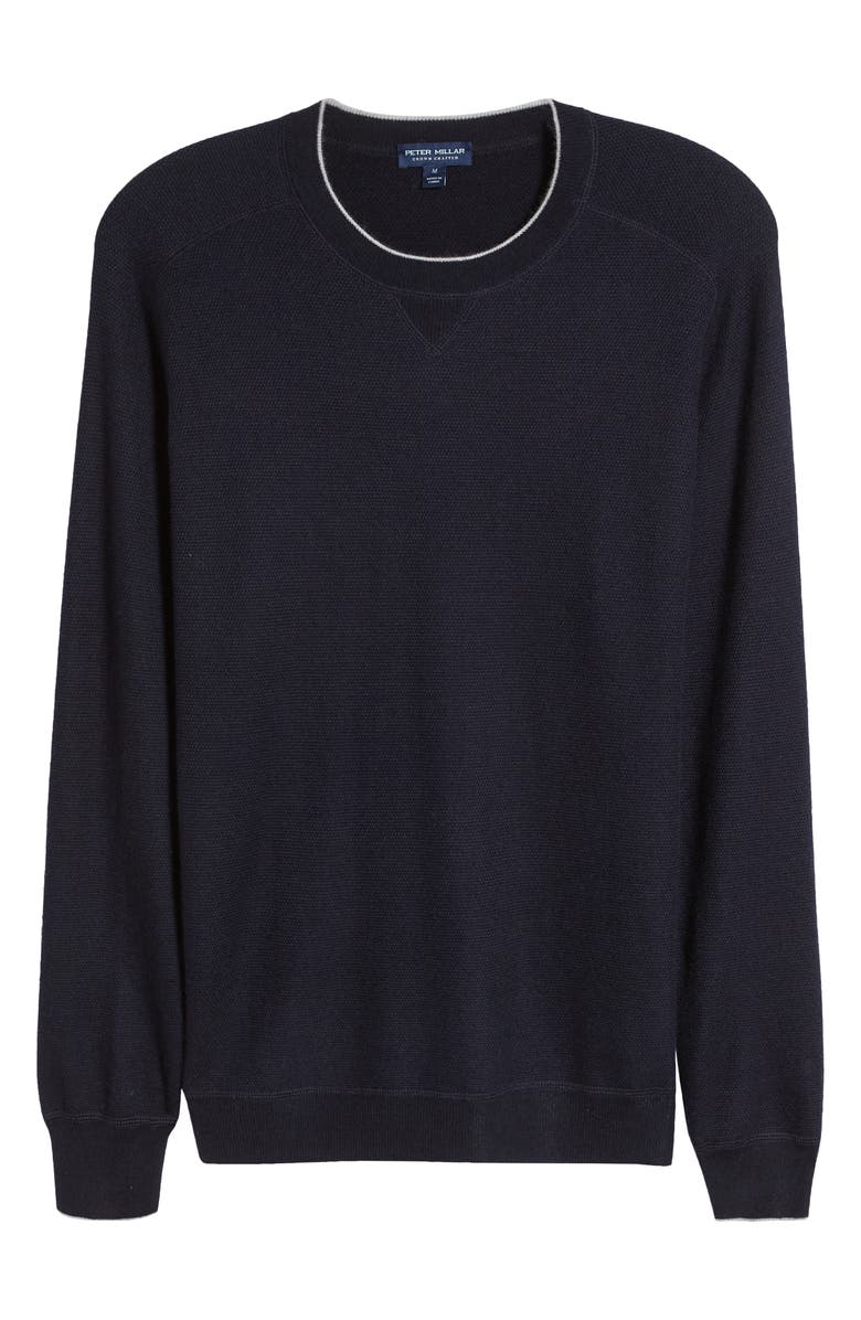 Peter Millar Crown Crafted Voyager Tipped Cashmere 
Silk Crewneck Sweater, Alternate, color, 