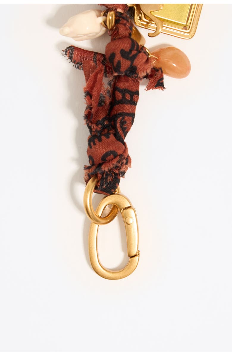 Bimba y Lola Plaited Fabric Bracelet With Metal Pieces, Alternate, color, Brown