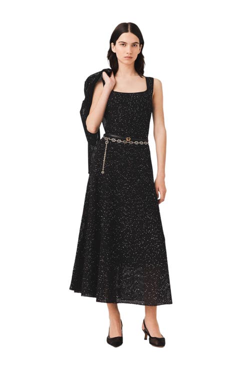 Rhinestone knit maxi dress