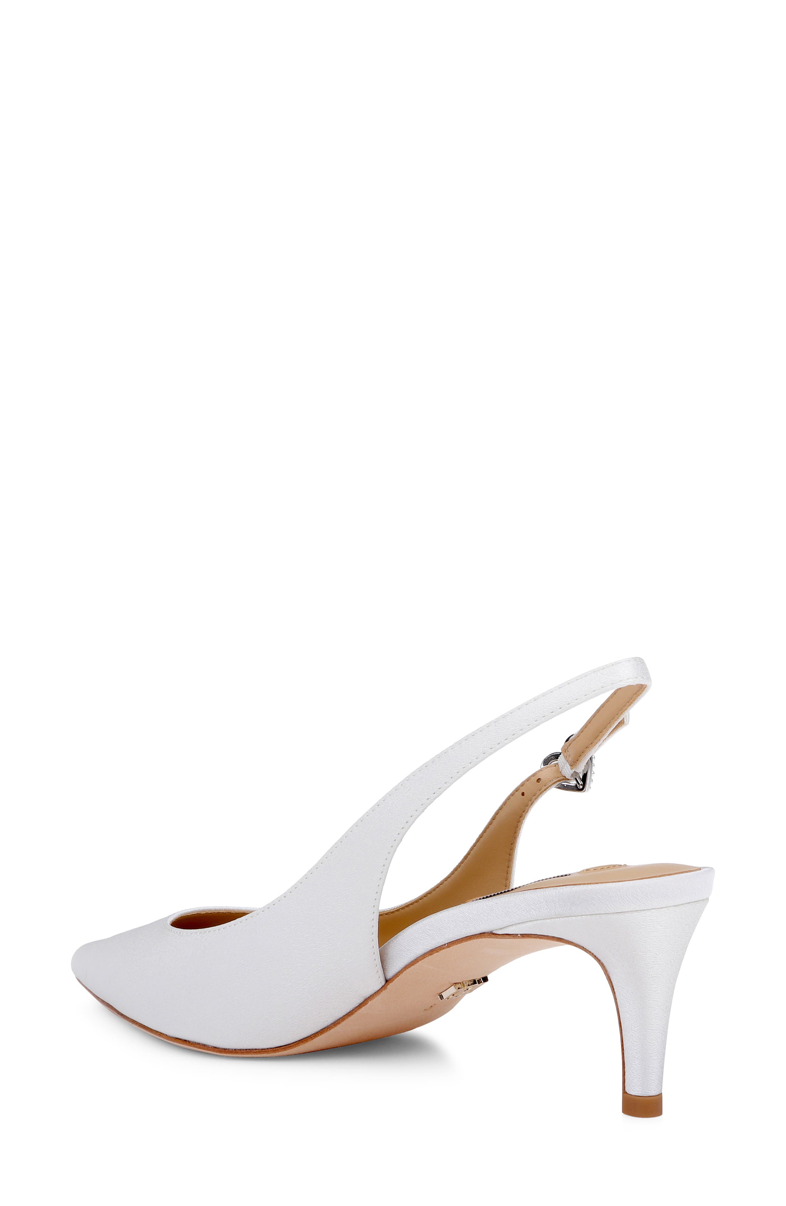 Ruthie Slingback Pointed Toe Pump, Alternate, color, WHITE CREPE