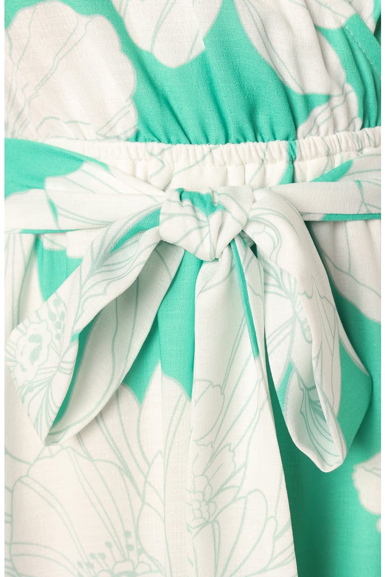 Rylan Tie Waist Minidress, Alternate, color, GREEN FLORAL