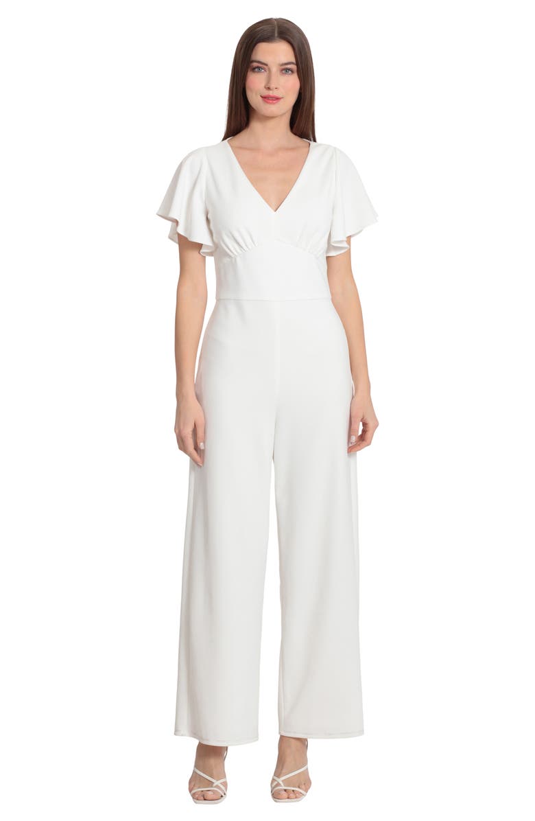Maggy London Flutter Sleeve Wide Leg Jumpsuit, Alternate, color,