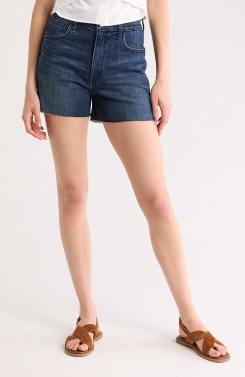 Retro Cutoff Denim Shorts (Ella Dark)