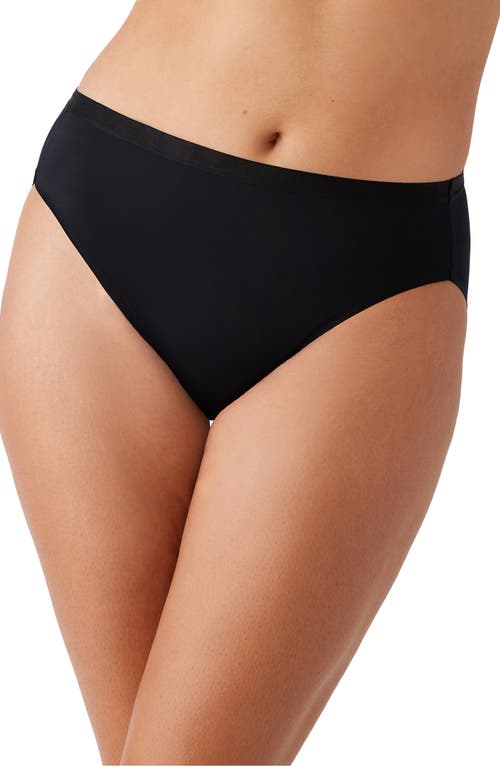Wacoal Inner Sheen High Cut Bikini in Black at Nordstrom, Size Large
