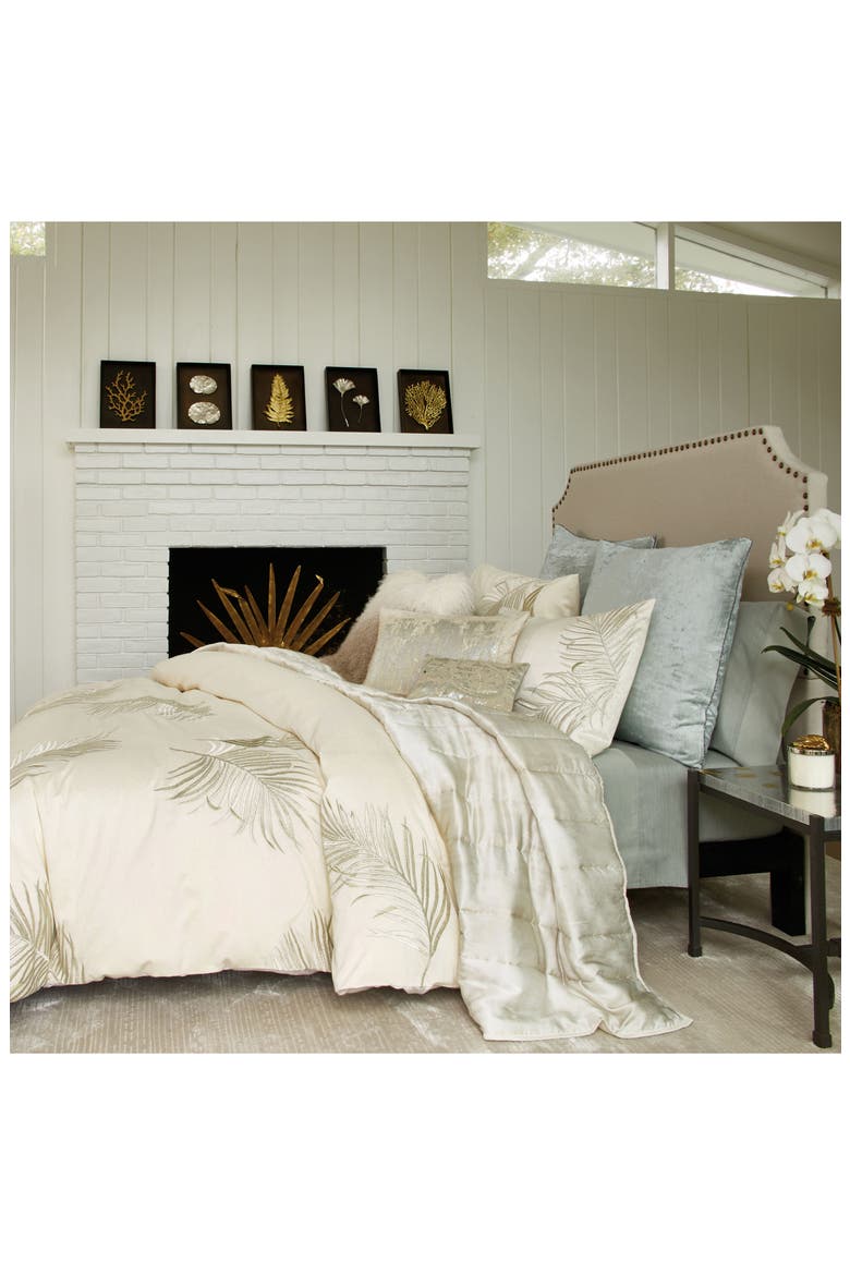 Palm Duvet Cover, Alternate, color, IVORY