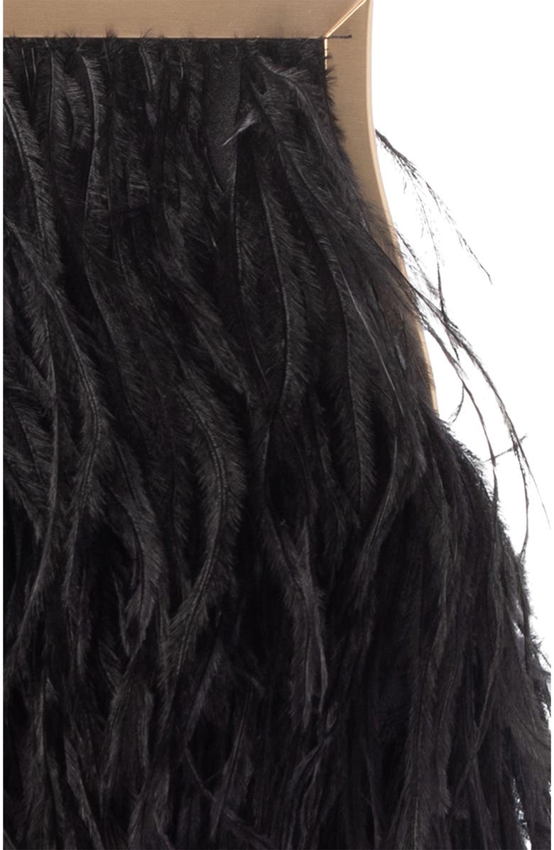 Olga Berg Ostrich Feather Embellished Clutch, Alternate, color,