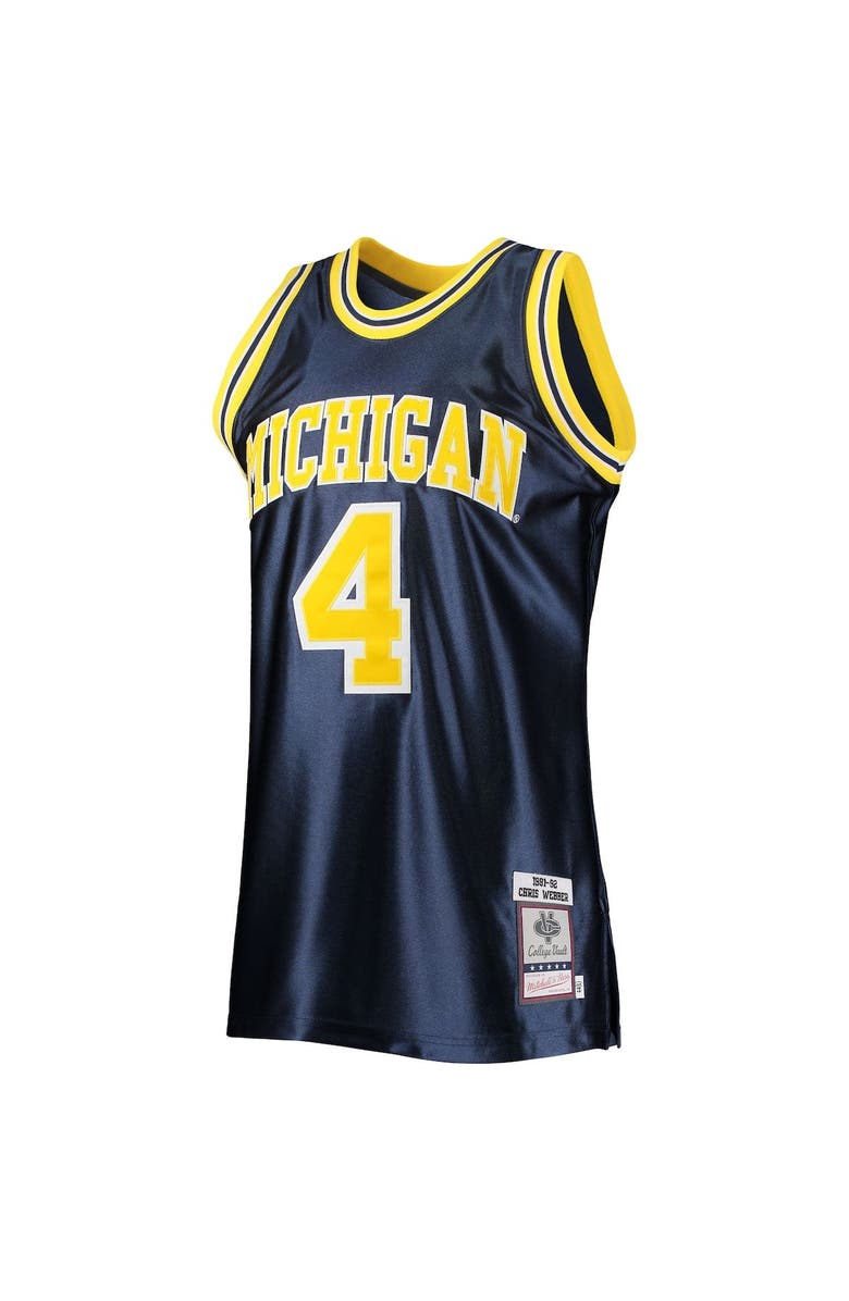 Mitchell & Ness Men's Mitchell & Ness Chris Webber Navy Michigan Wolverines 1991/92 Authentic Throwback College Jersey, Alternate, color, 