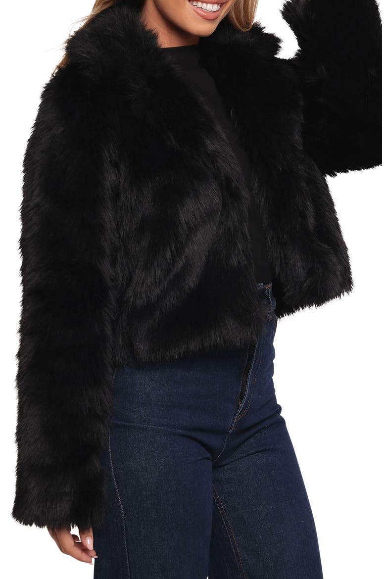 Bobbi Faux Fur Jacket, Alternate, color, BLACK
