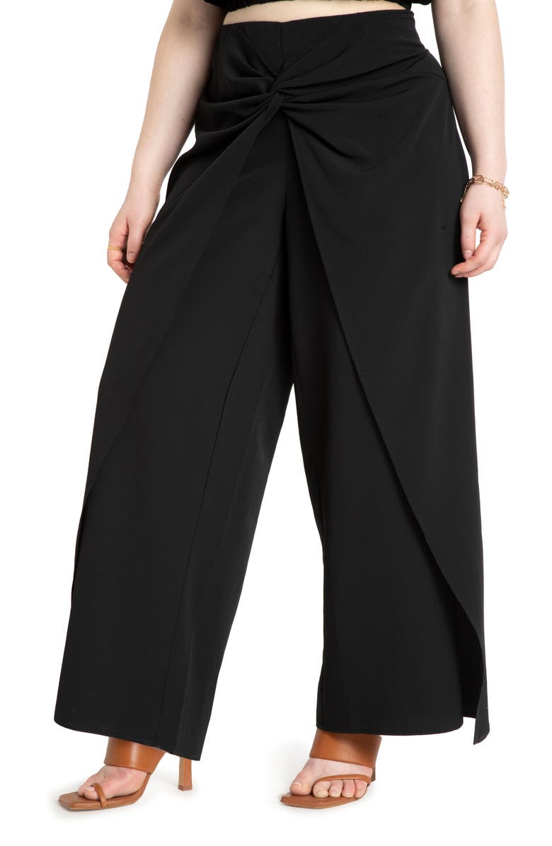 ELOQUII Twist Front Pants, Main, color, 