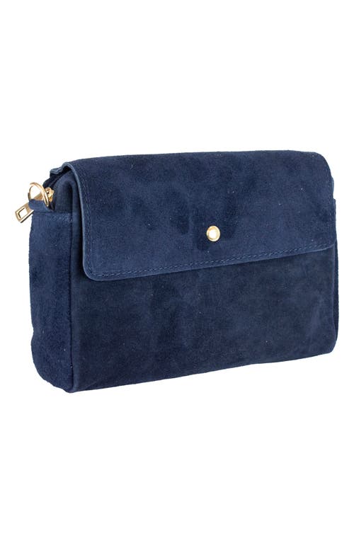 Persaman New York Suede Crossbody Bag In Blue