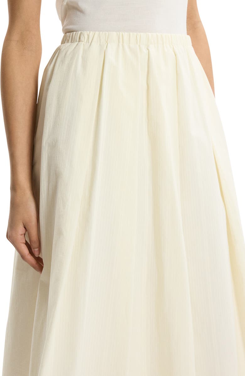 Theory Pleated Organic Cotton Midi Skirt, Alternate, color, Ivory