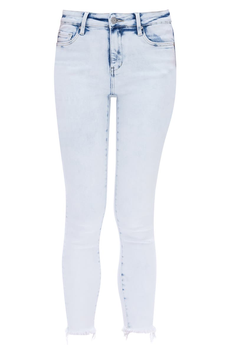 Raw Hem Crop Skinny Jeans, Alternate, color, SNOWFLAKE