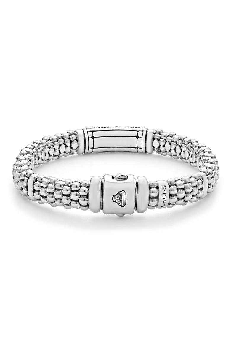 Signature Caviar Pavé Diamond Rope Bracelet, Alternate, color, SILVER DIAMOND