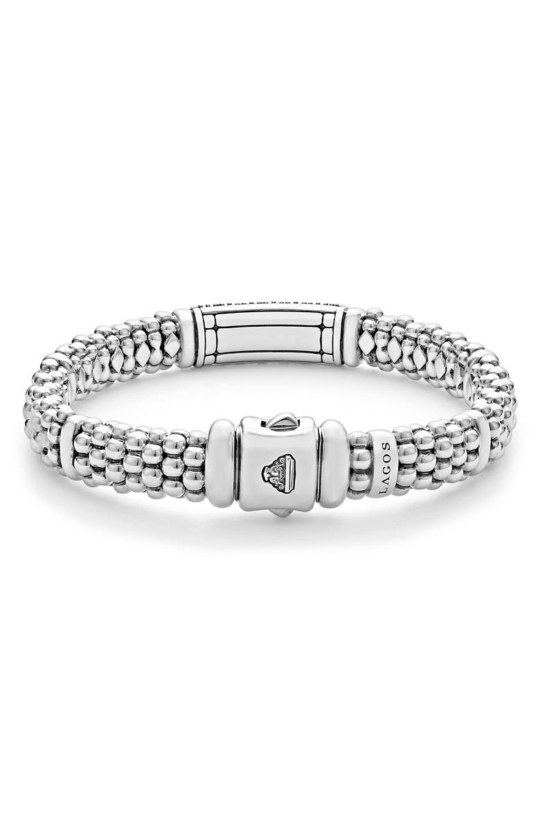 LAGOS Signature Caviar Pavé Diamond Rope Bracelet, Alternate, color, Silver Diamond
