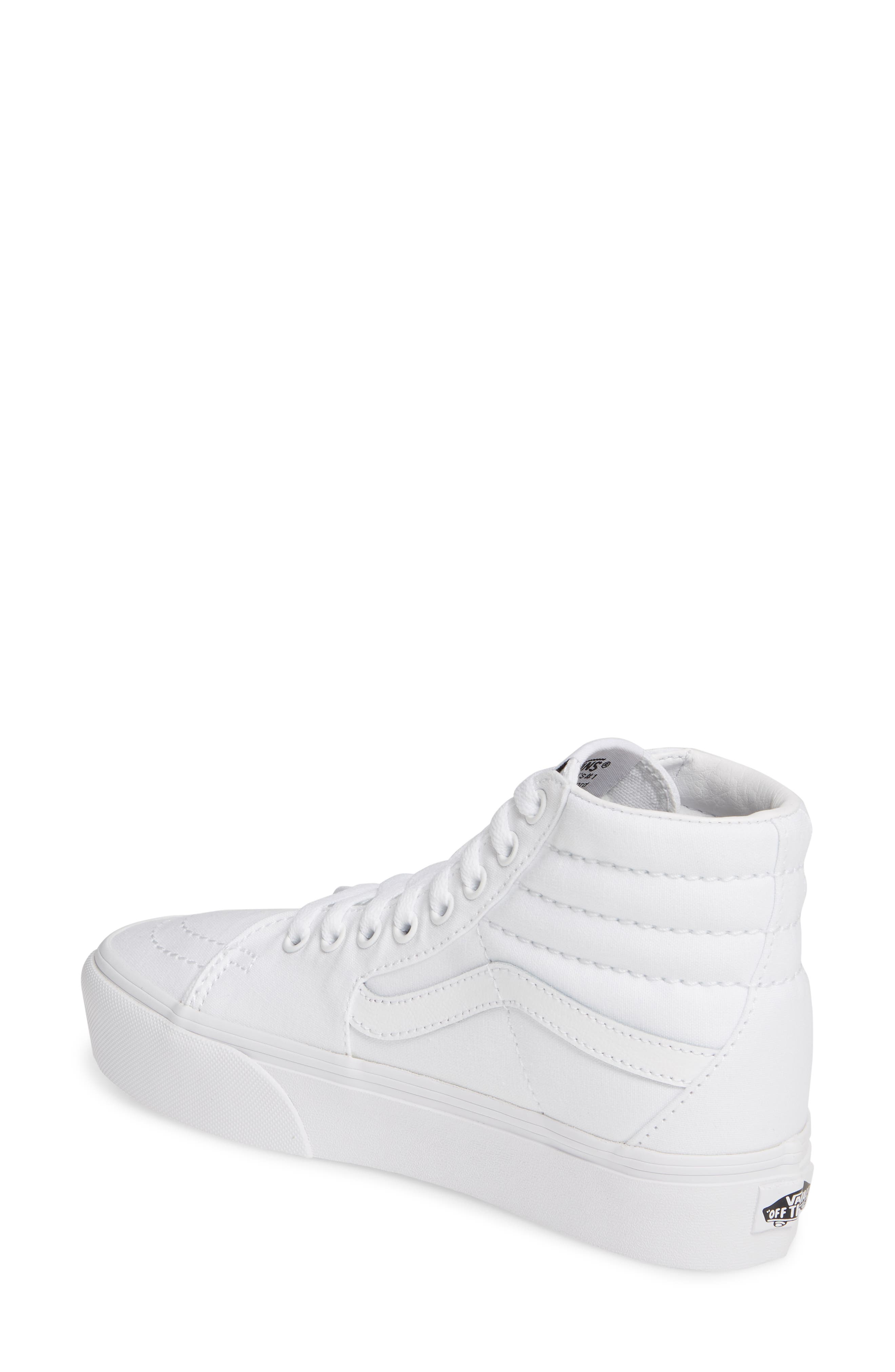 Sk8-Hi Platform Sneaker, Alternate, color, TRUE WHITE/ TRUE WHITE