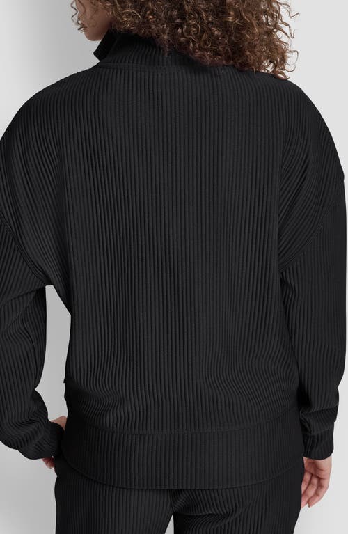 Dkny Tech Ottoman Half Zip Sweatshirt In Black