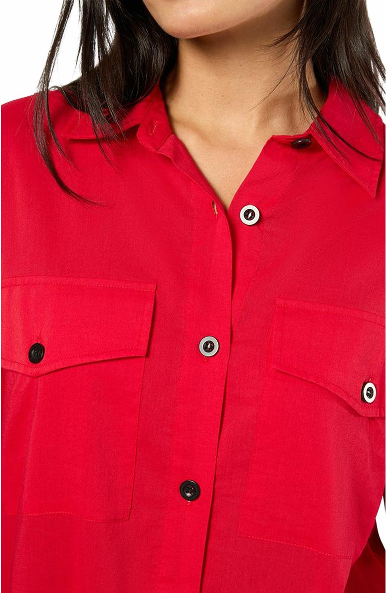 WeWoreWhat Boxy Button Down Shirt, Alternate, color, Red
