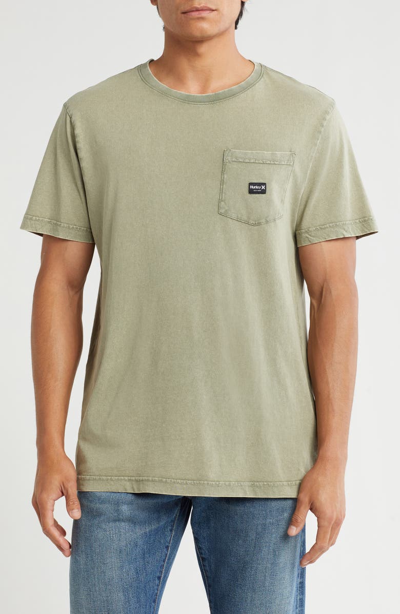 Hurley Acid Wash Cotton Pocket T-Shirt, Main, color, 