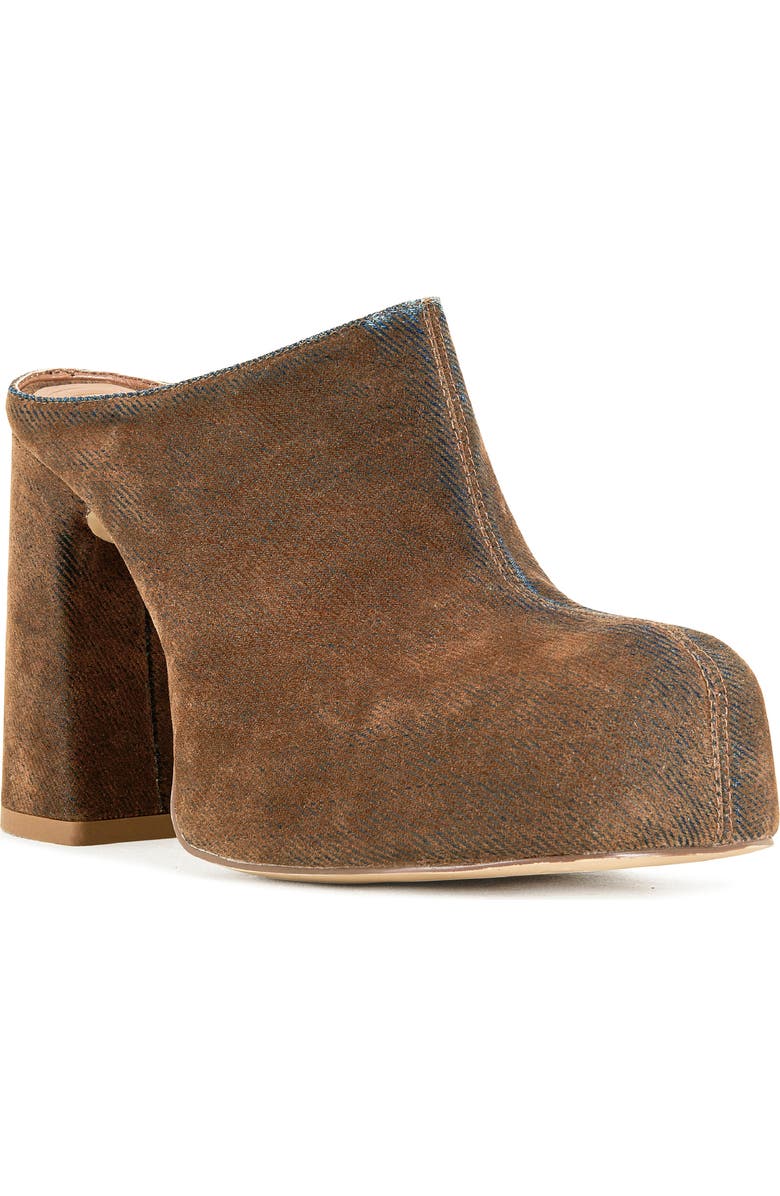 AZALEA WANG Florea Block Heel Clog, Main, color, Brown