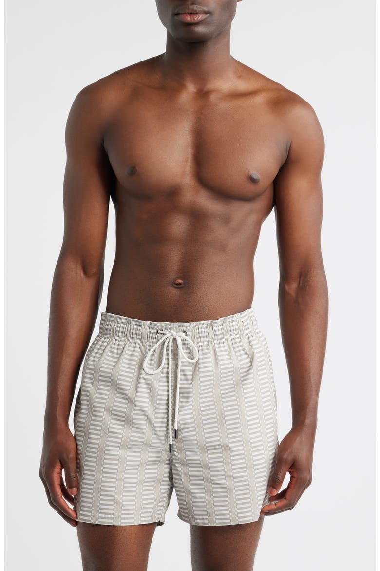 Cruz Geo Print Swim Trunks, Main, color, DESERT