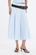 MANGO Striped Godet Midi Skirt