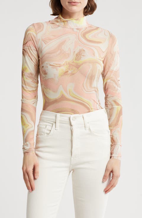 Zoe Mock Neck Mesh Top