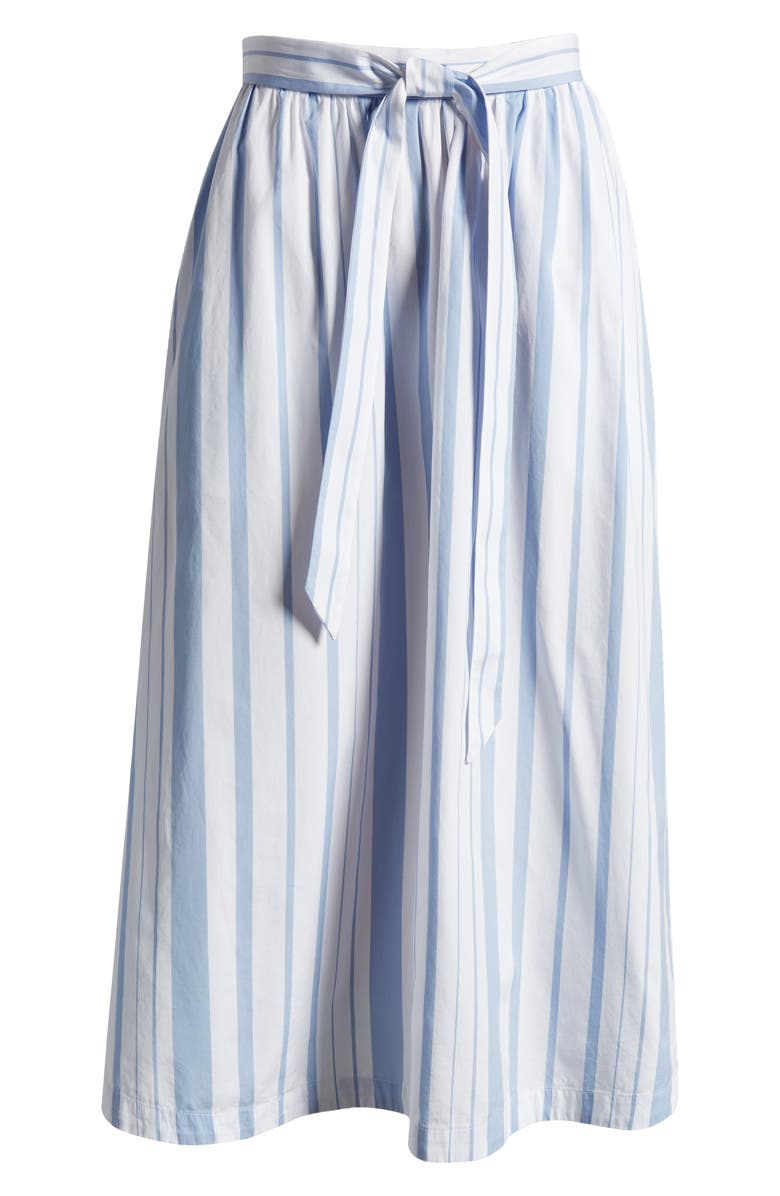 Nordstrom Signature Variegated Stripe Cotton Poplin Skirt, Alternate, color,