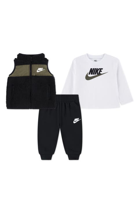 Sportswear Club Long Sleeve T-Shirt, Fleece Vest & Joggers Set (Baby)