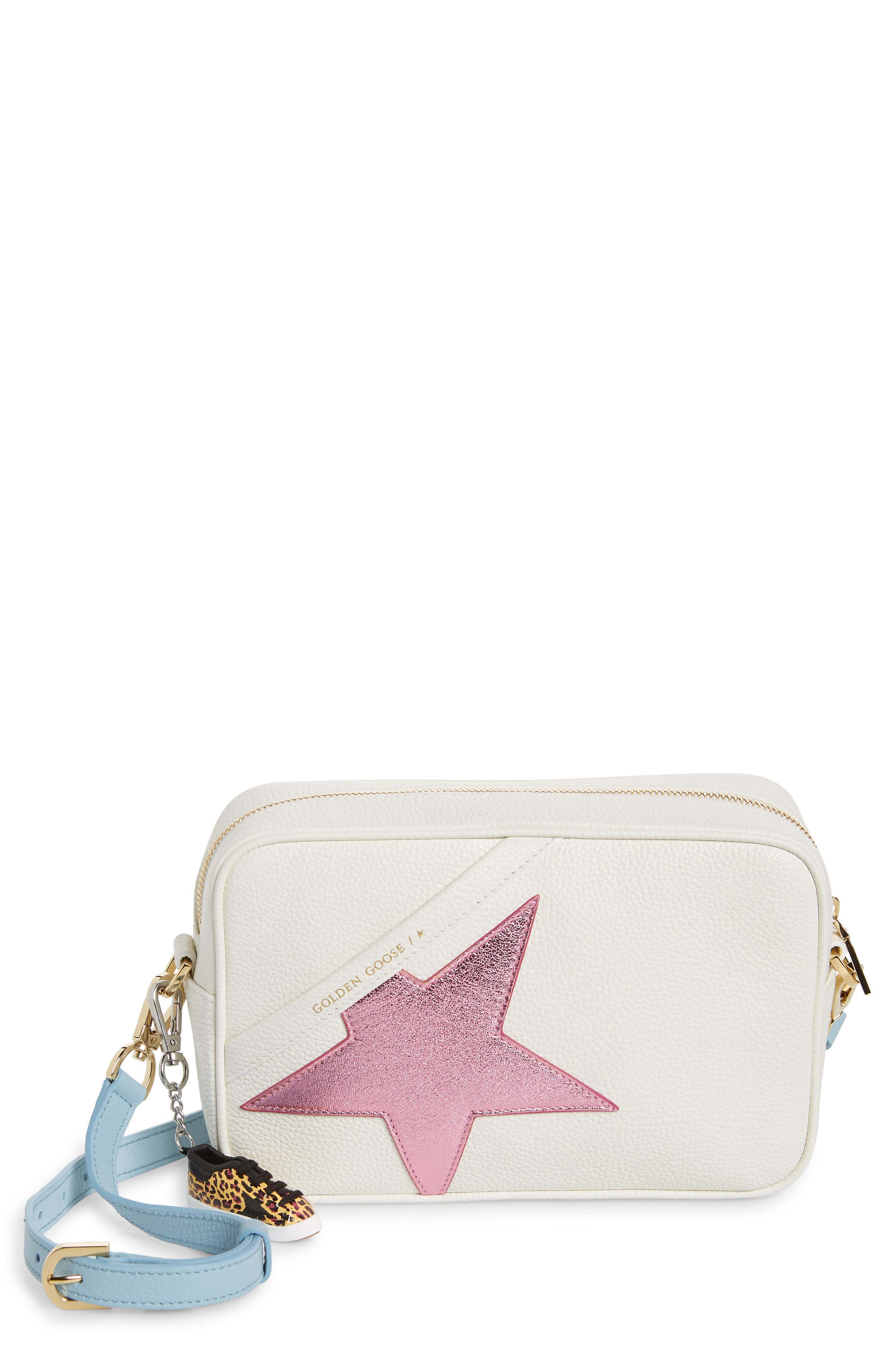 Golden Goose Star Leather Camera Bag, Main, color, 
