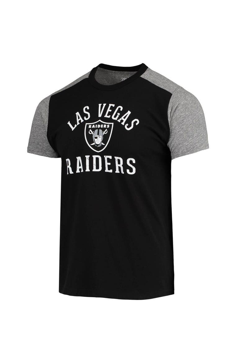 Men's Majestic Threads Black/Gray Las Vegas Raiders Field Goal Slub T-Shirt, Alternate, color, Black