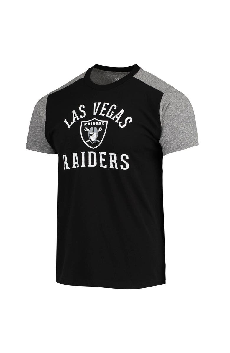 Majestic Threads Men's Majestic Threads Black/Gray Las Vegas Raiders Field Goal Slub T-Shirt, Alternate, color, Black