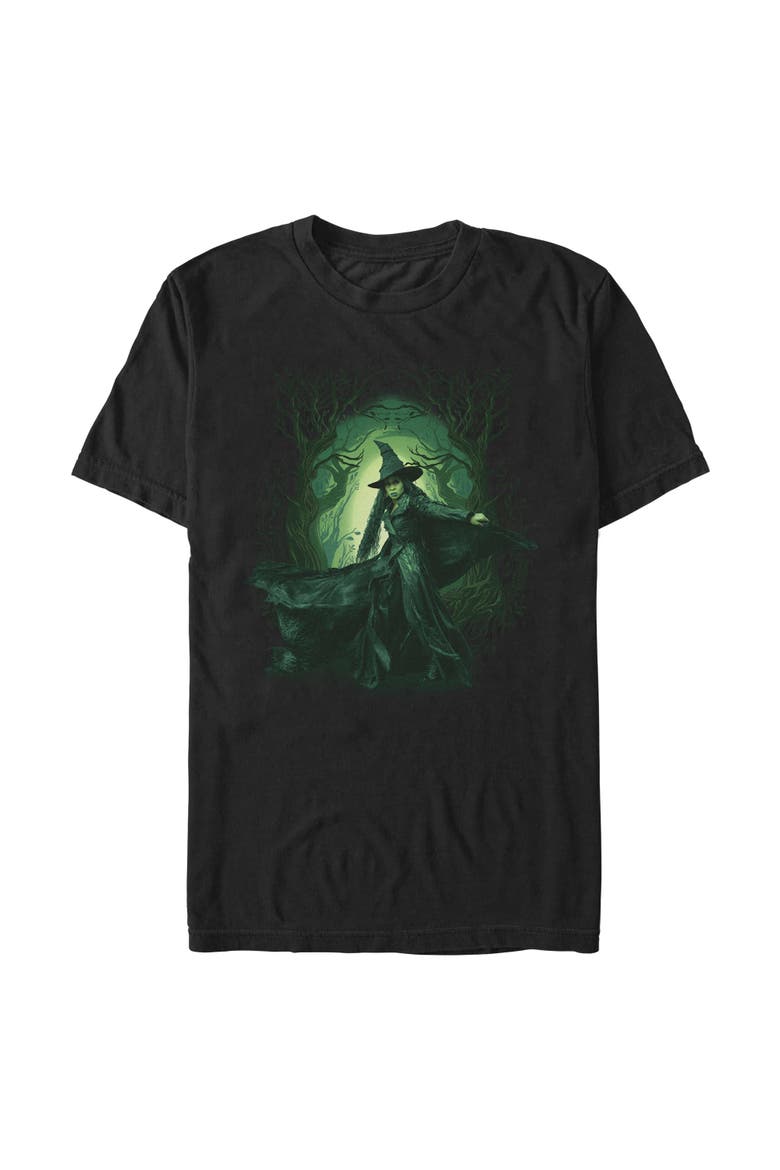 Men's Wicked For Good Elphaba Green Forest  Graphic T-Shirt, Main, color, Black