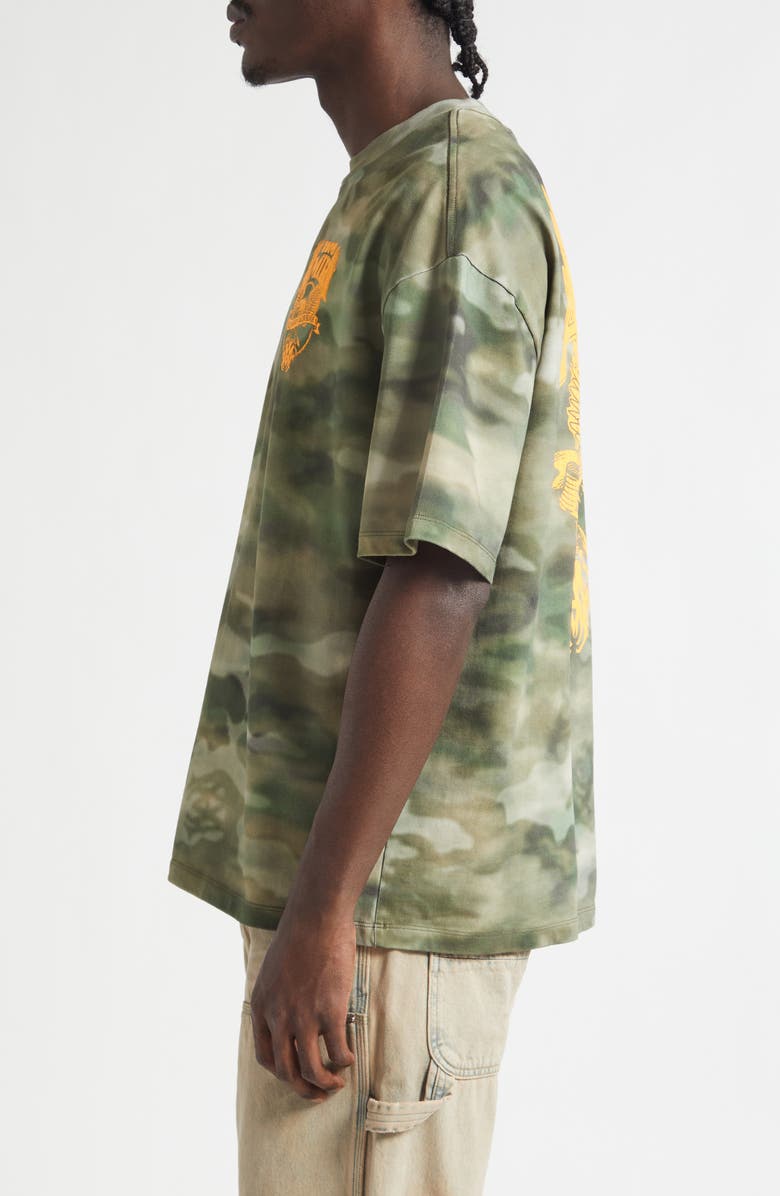 AMIRI Eagle Blurred Camo Oversize Graphic T-Shirt, Alternate, color, Camo