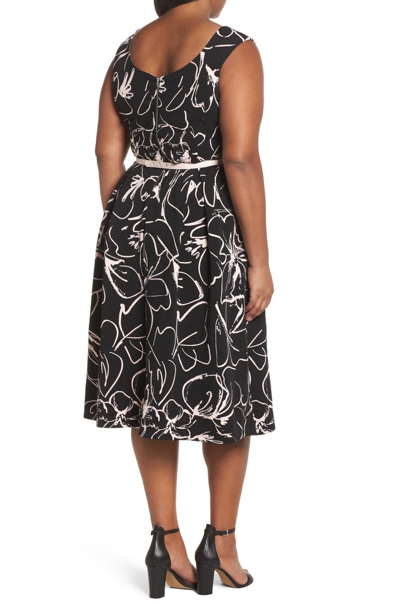 Gabby Skye Print Fit & Flare Dress, Alternate, color, 