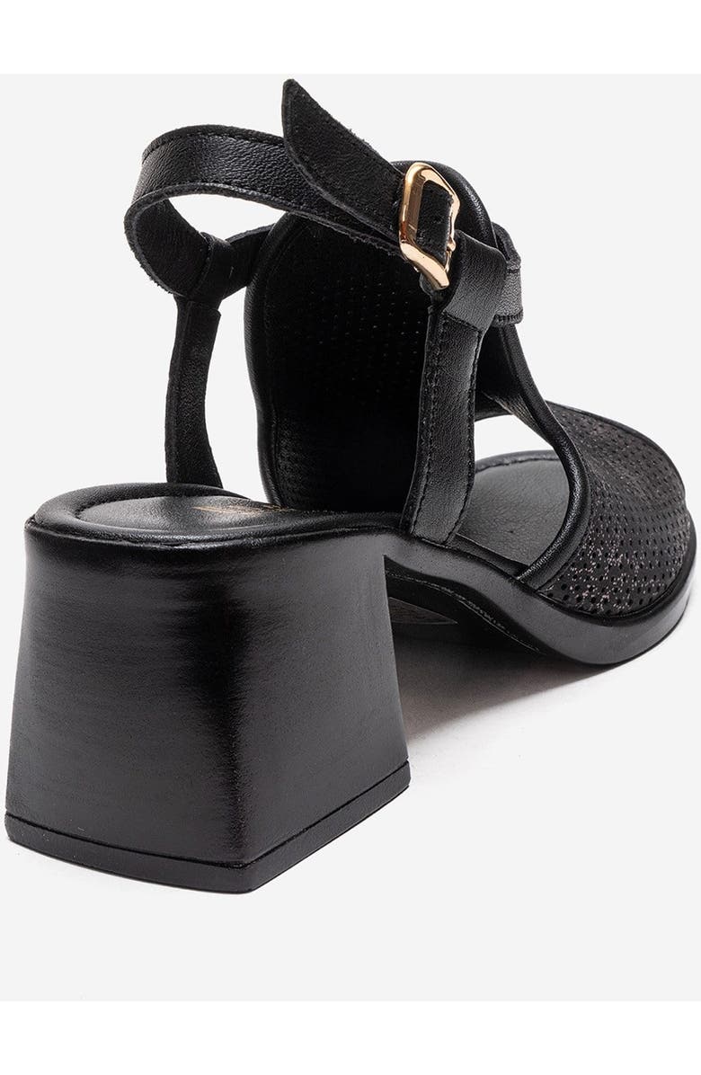 Forever & Always Shoes Janelle Leather Block Heel Sandal, Alternate, color, Black