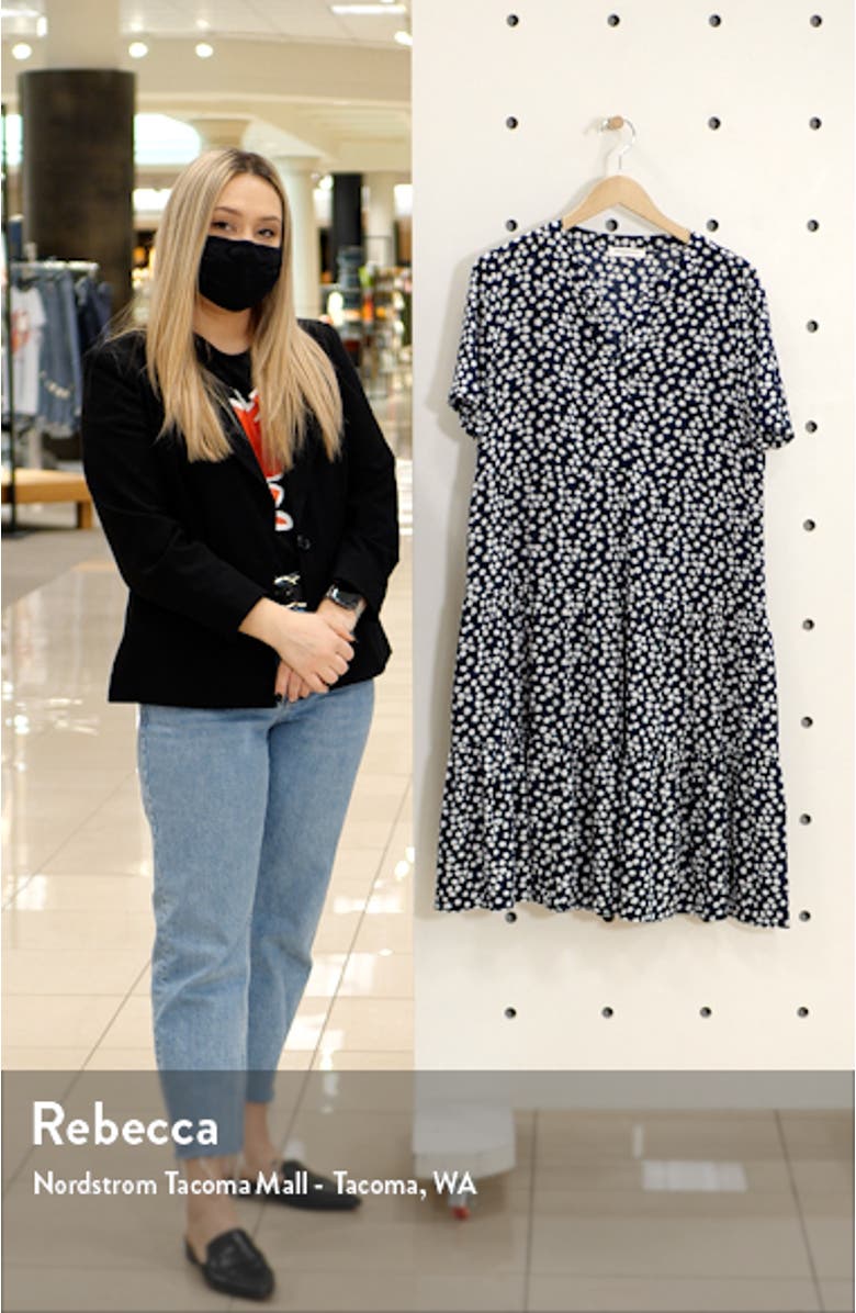 Coley Print Tiered Shift Dress, sales video thumbnail
