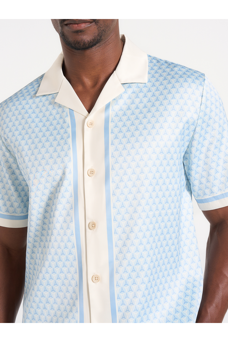 Idriss Eiffel Monogram Resort Shirt, Alternate, color, Pale Blue