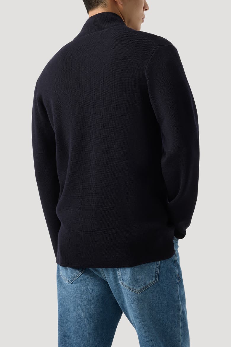 Virgin Wool Cardigan Everest, Alternate, color, Navy blue