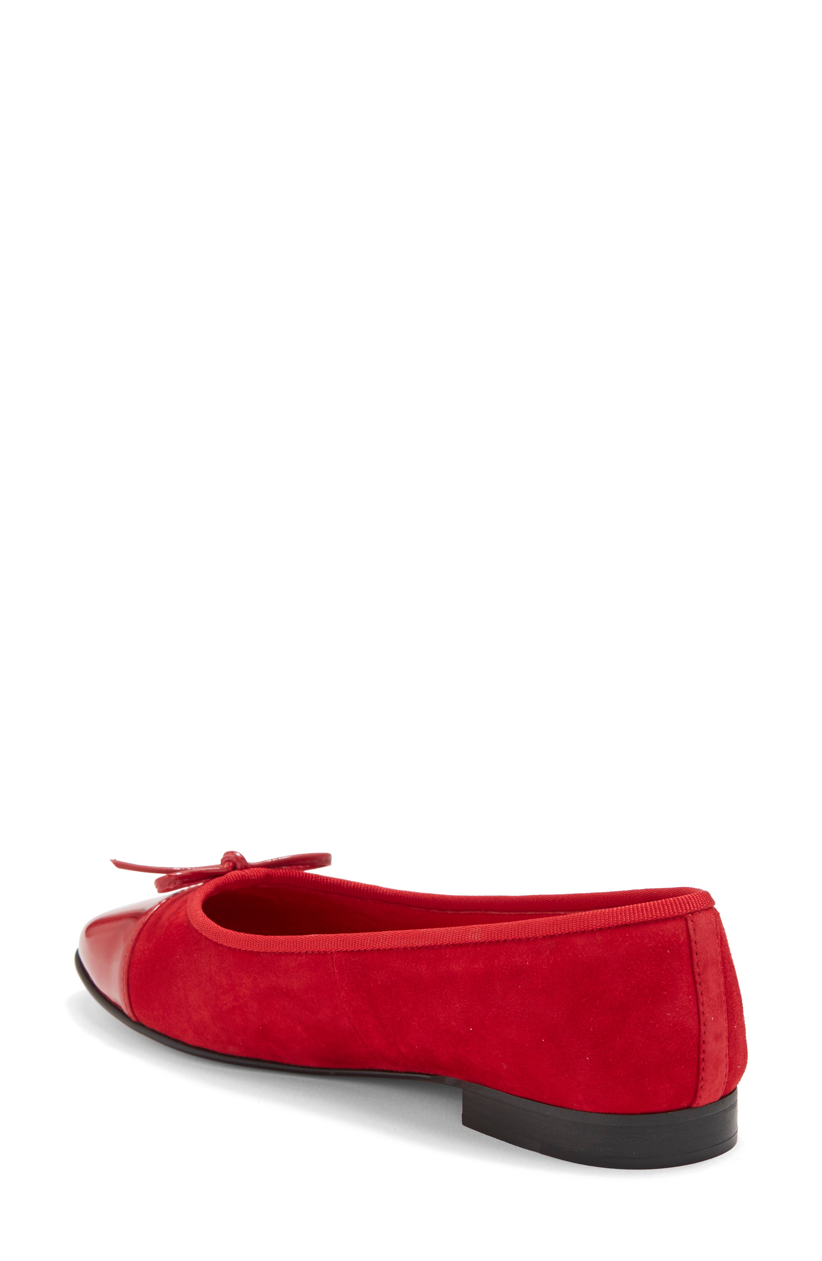 Arabesque Ballet Flat, Alternate, color, RED SUEDE COMBO