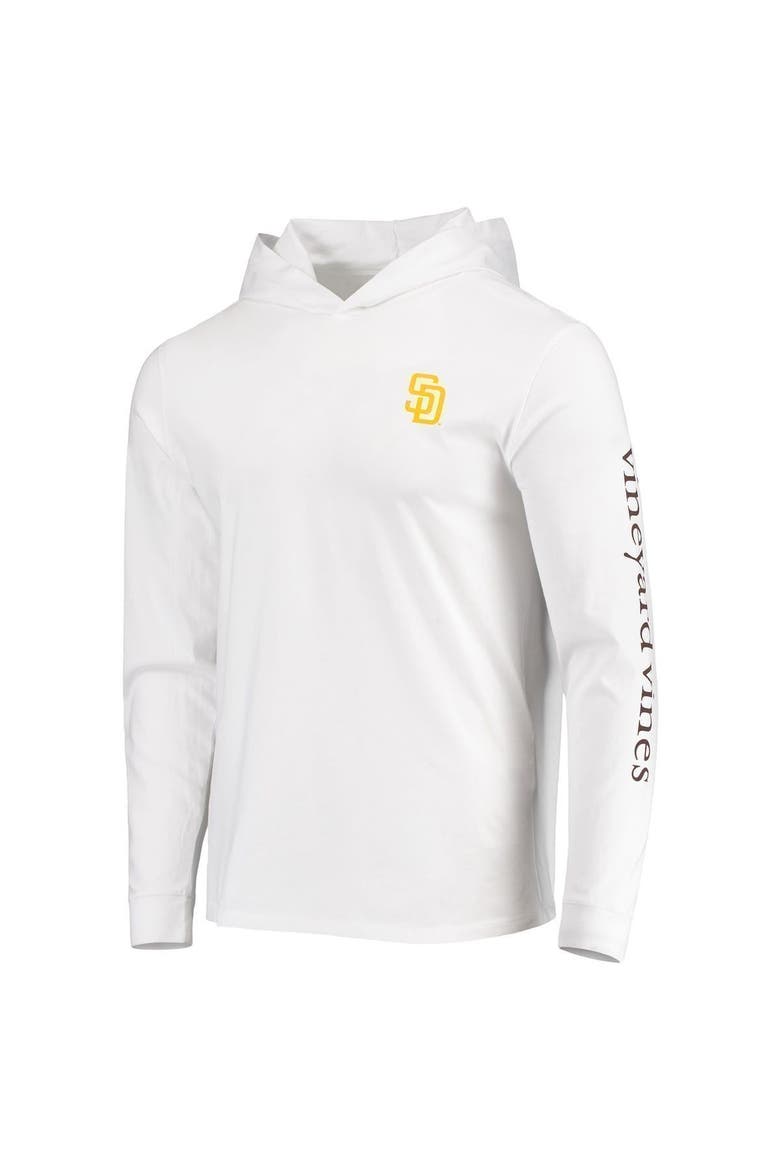 Men's Vineyard Vines White San Diego Padres Logo Hoodie Long Sleeve T-Shirt, Alternate, color, White