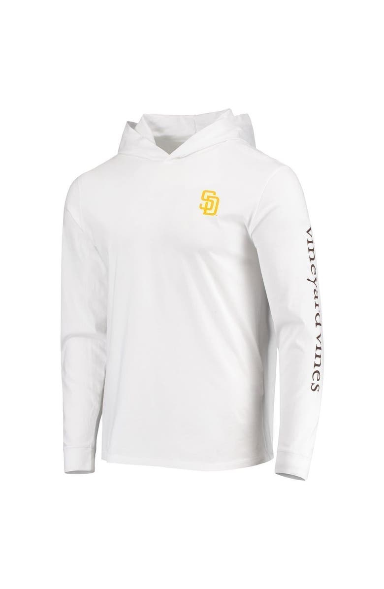 vineyard vines Men's Vineyard Vines White San Diego Padres Logo Hoodie Long Sleeve T-Shirt, Alternate, color, White