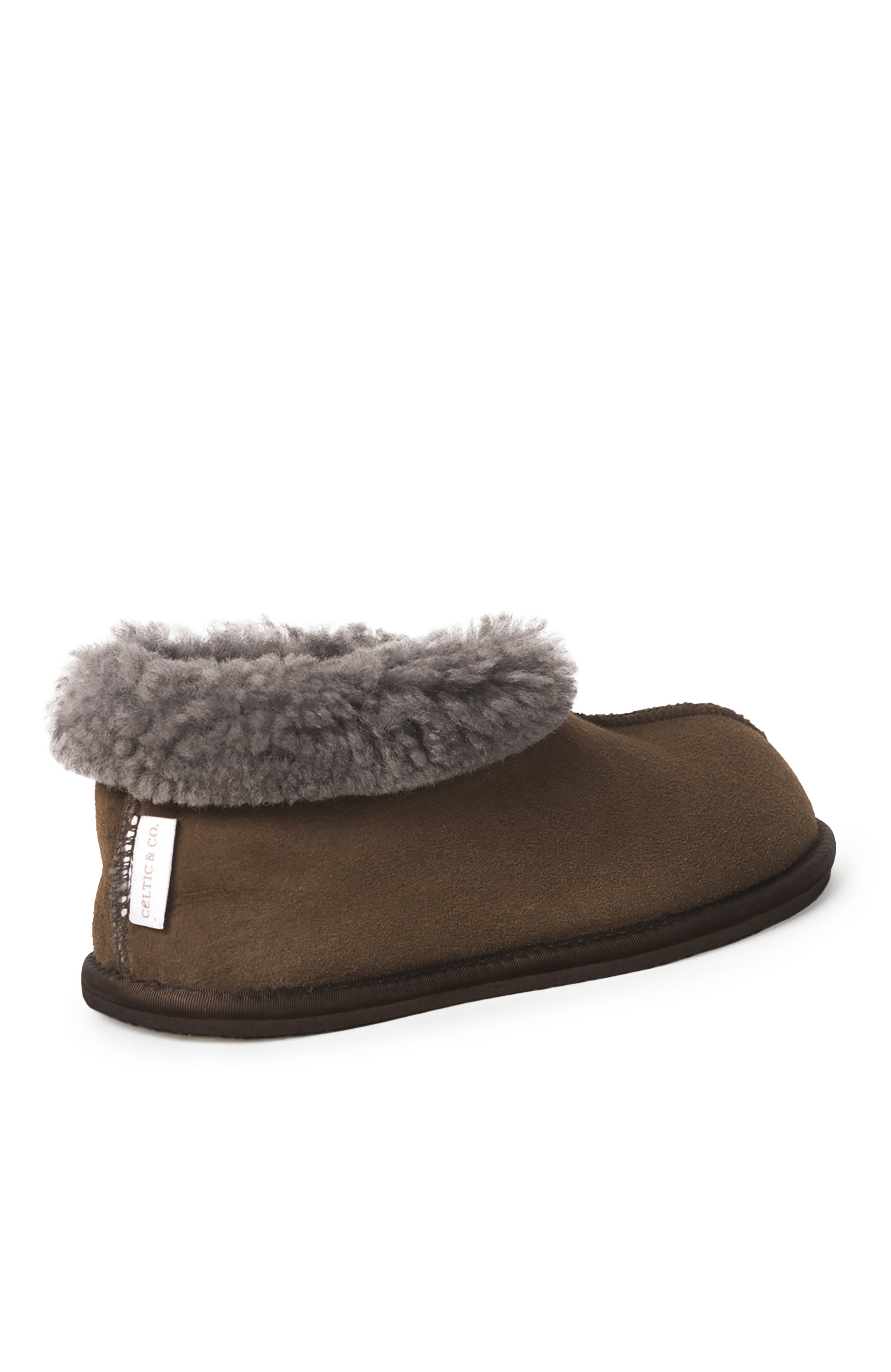 British Shearling Bootee Slippers, Alternate, color, KHAKI