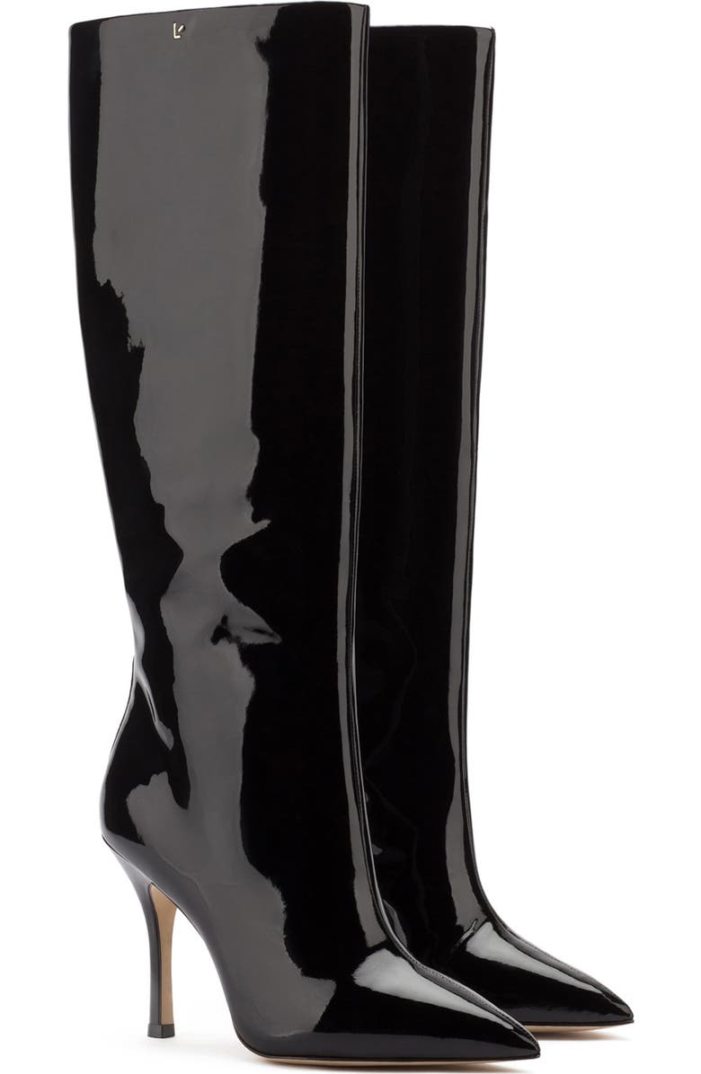 Larroudé Kate Pointed Toe Knee High Boot, Main, color,