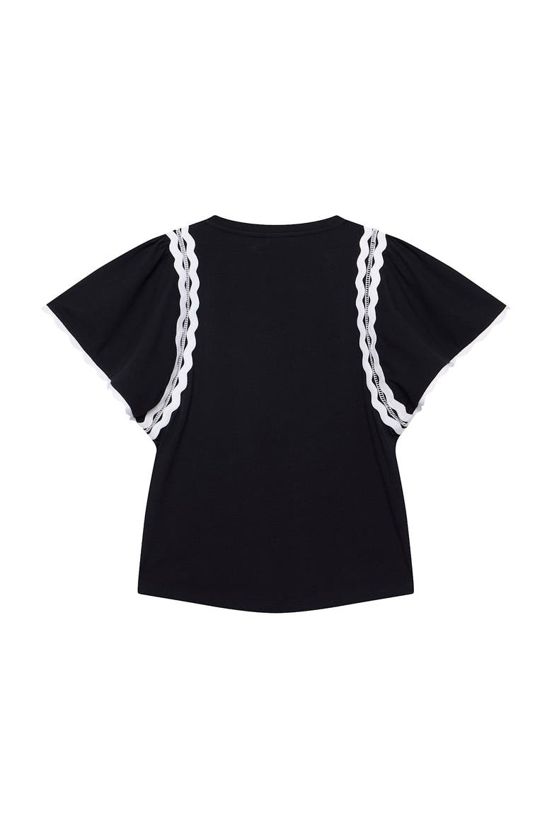 Ric Rac Trim Cotton Top, Alternate, color, Black