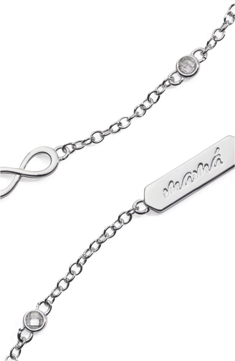 Alex and Ani Mamá Infinity Adjustable Chain Bracelet, Alternate, color, Silver